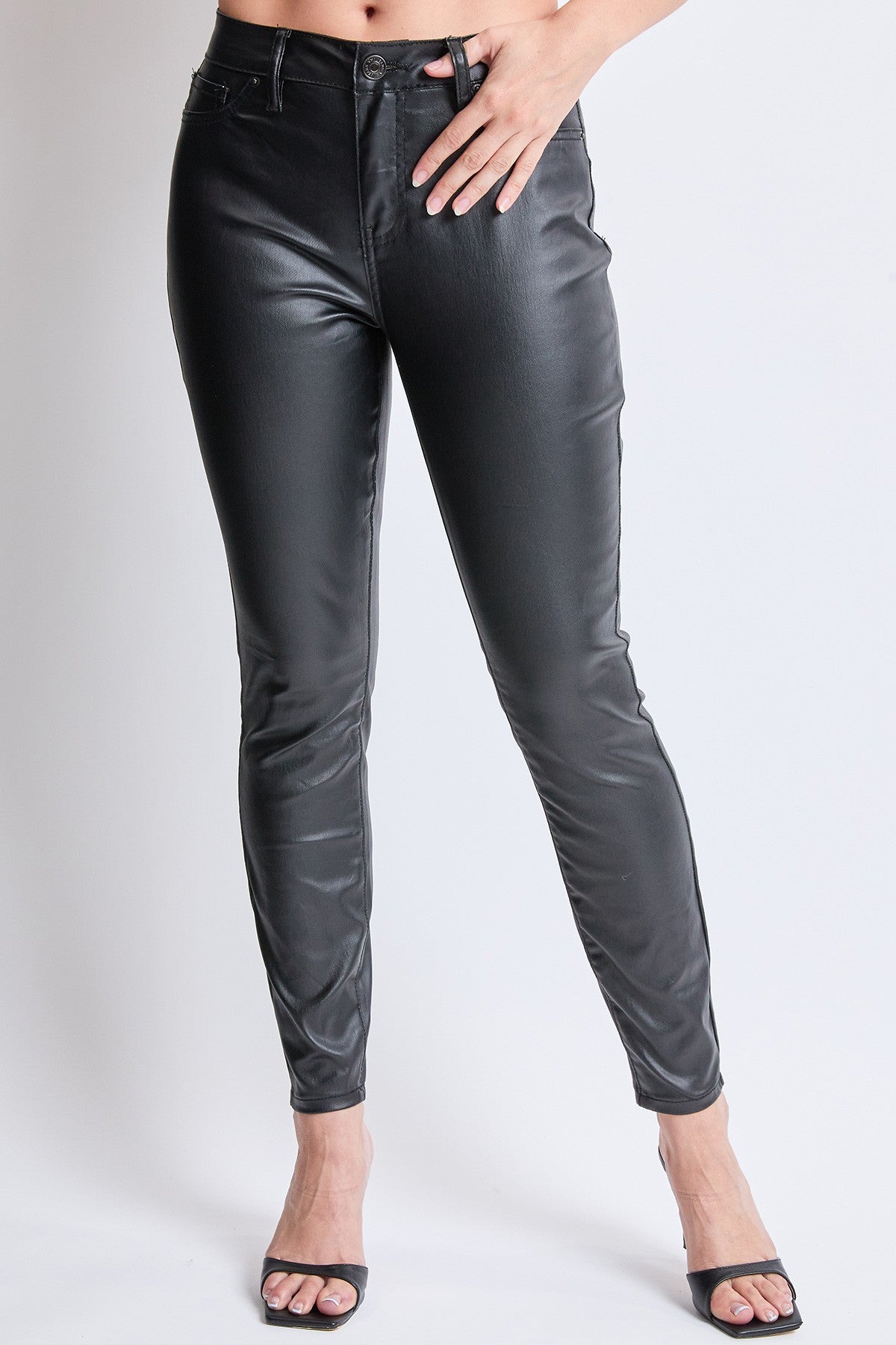 Junior High Rise Skinny Faux Leather Pants, Pack of 12