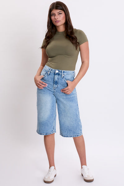 Mid Rise Relaxed Fit Rigid  Wide Leg Jorts, Pack of 12