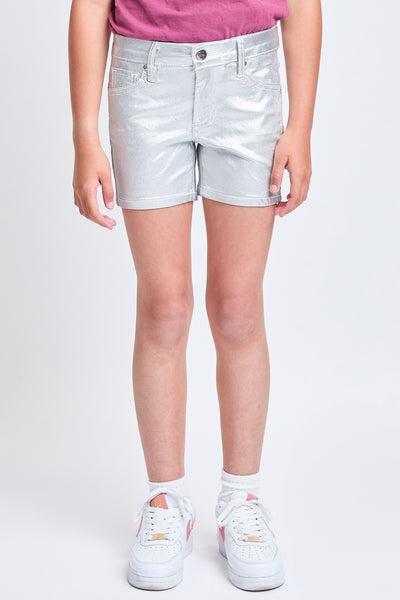 Girls Metallic Shorts, Pack of 12