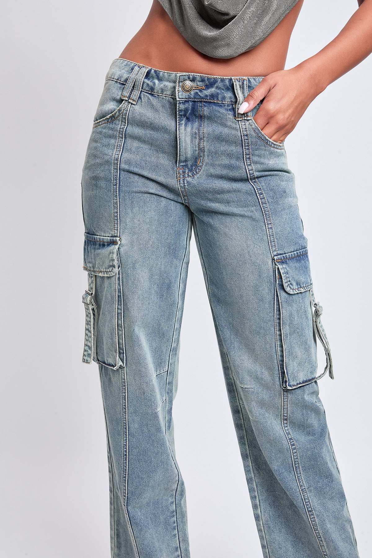 Junior Adjust Waist Cargo Straight Leg Rigid Jean, Pack of 12