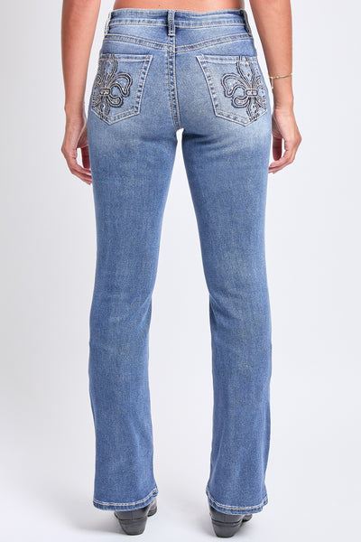 Mid Rise Studded Fleur De Lis Bootcut Jeans, Pack of 12