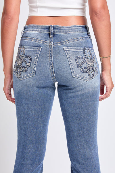 Mid Rise Studded Fleur De Lis Bootcut Jeans, Pack of 12