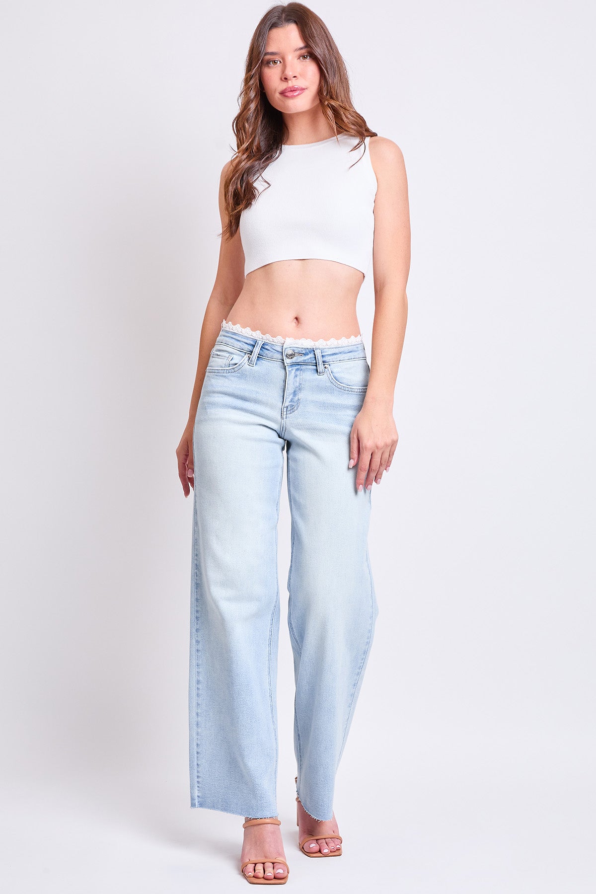 Low Rise Lace Trim Wide Leg Jean, Pack of 12