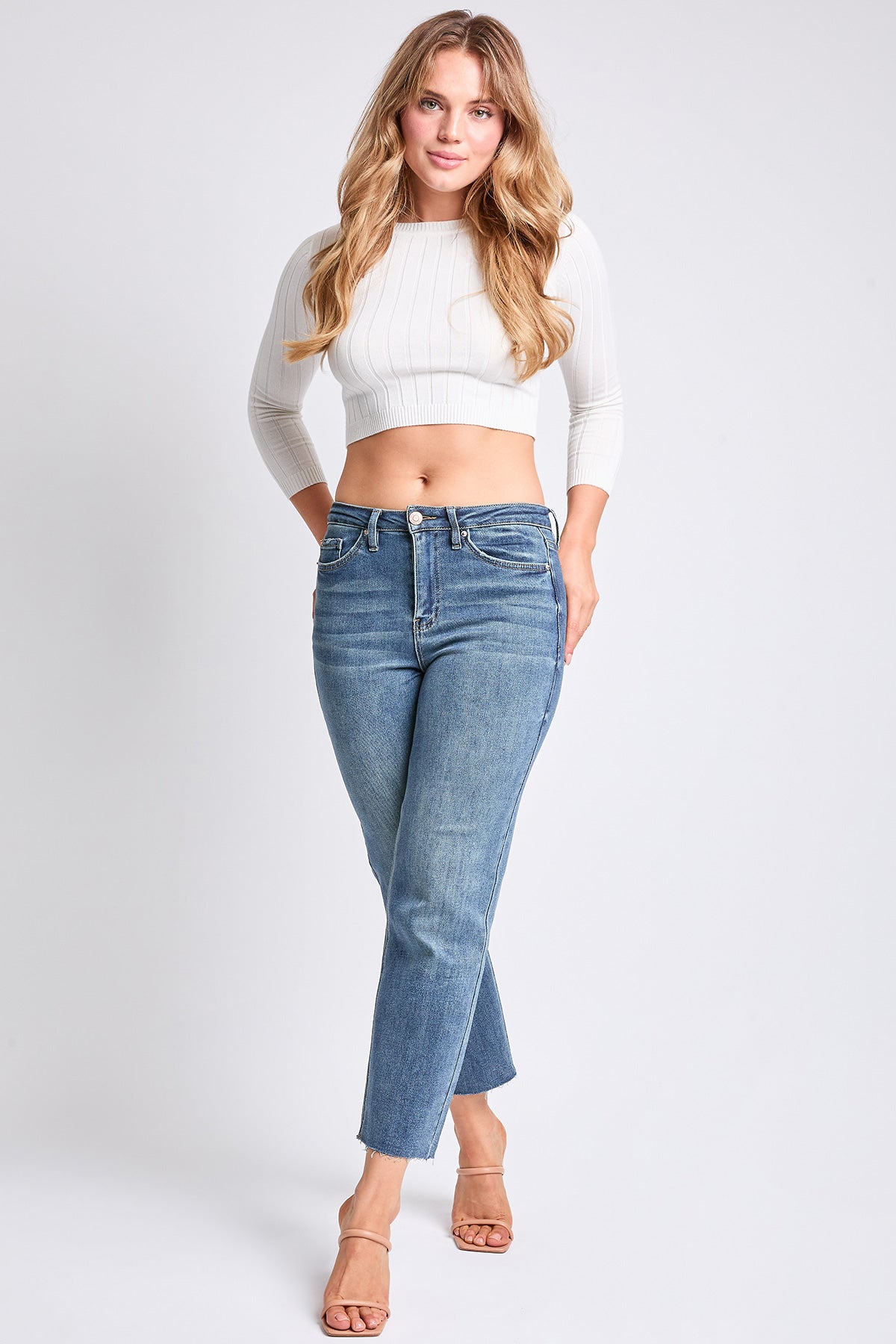 High Rise Cropped Straight Leg Jean, Pack of 12