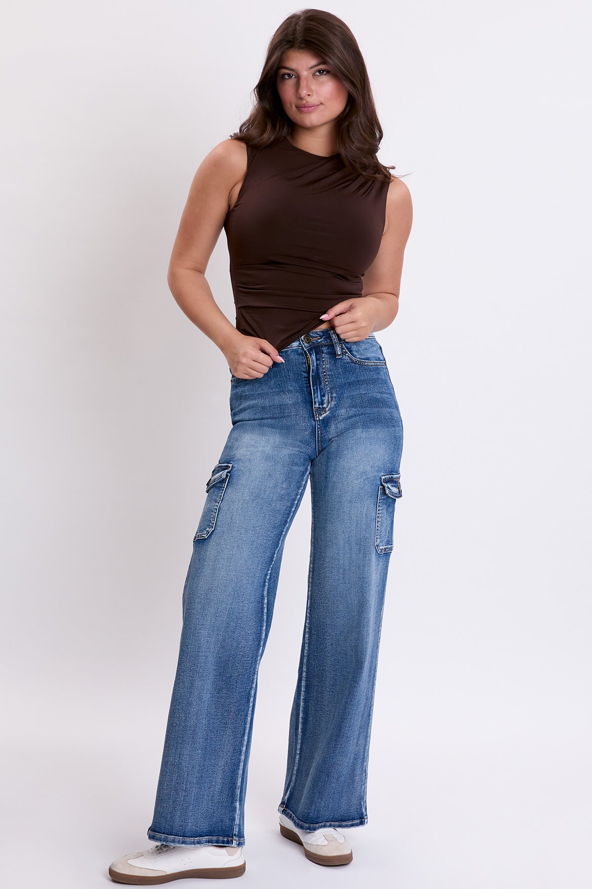 High Rise Skater Cargo Wide Leg Jeans, Pack of 12