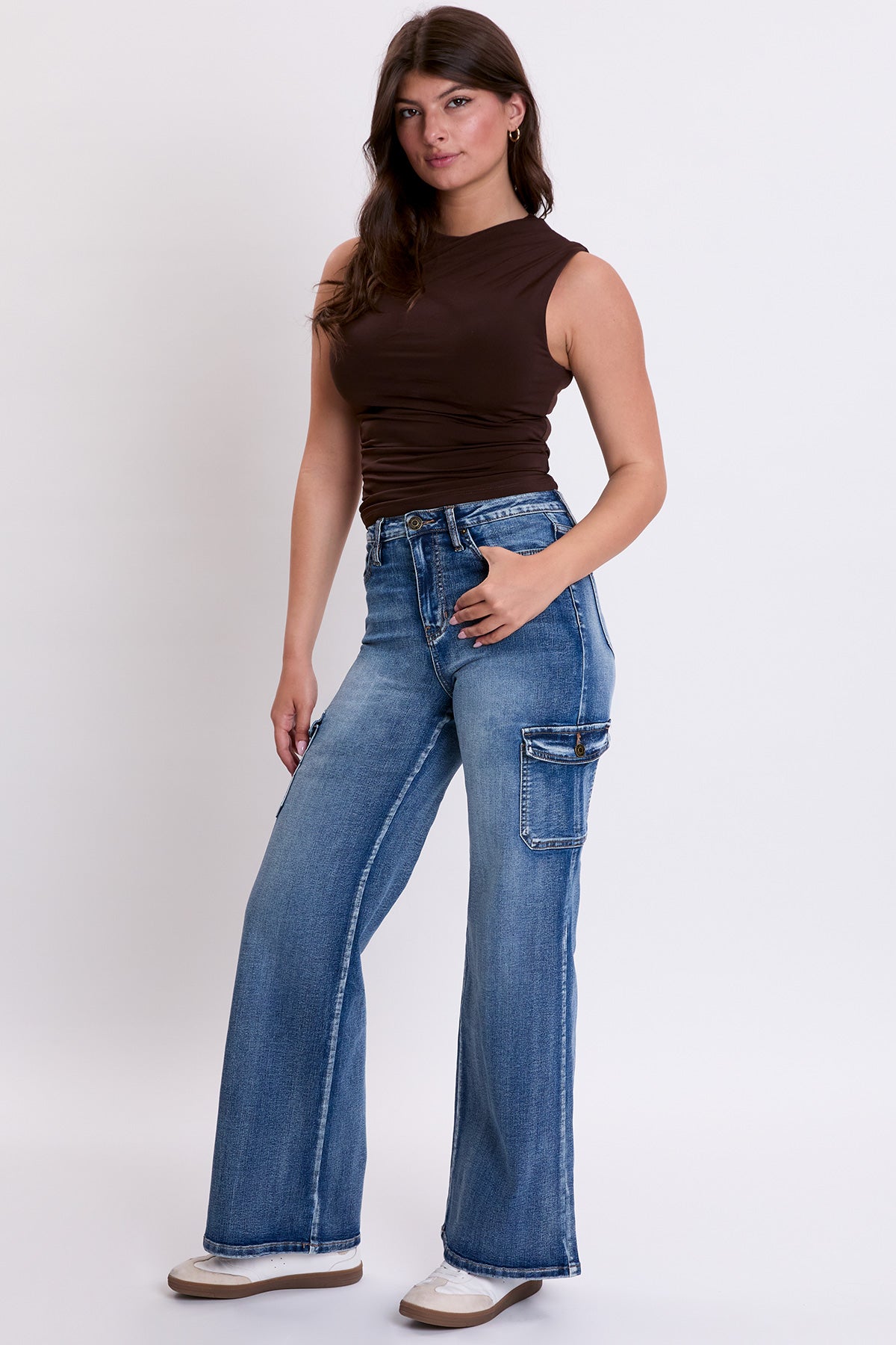 High Rise Skater Cargo Wide Leg Jeans, Pack of 12