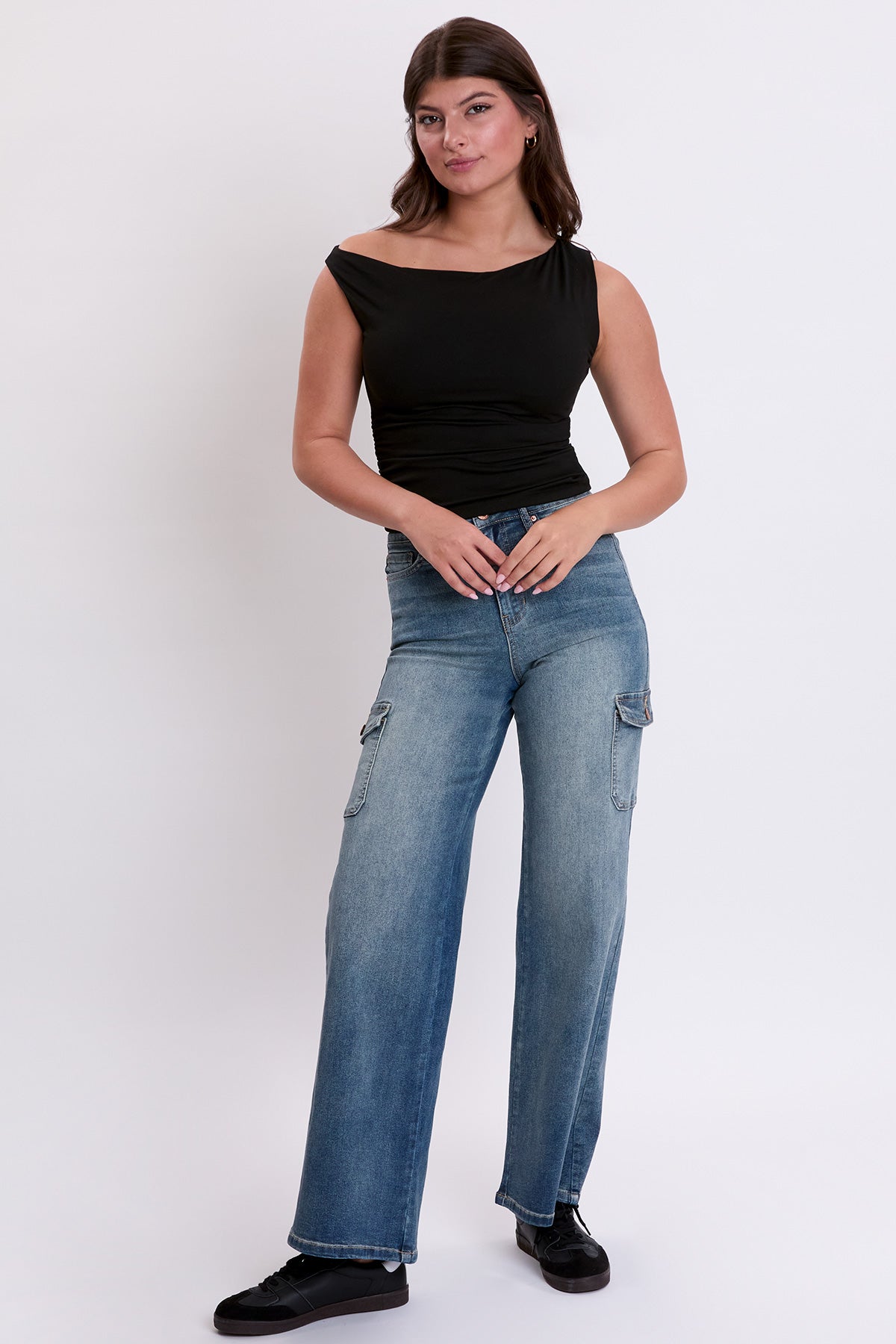 High Rise Skater Cargo Wide Leg Jeans, Pack of 12