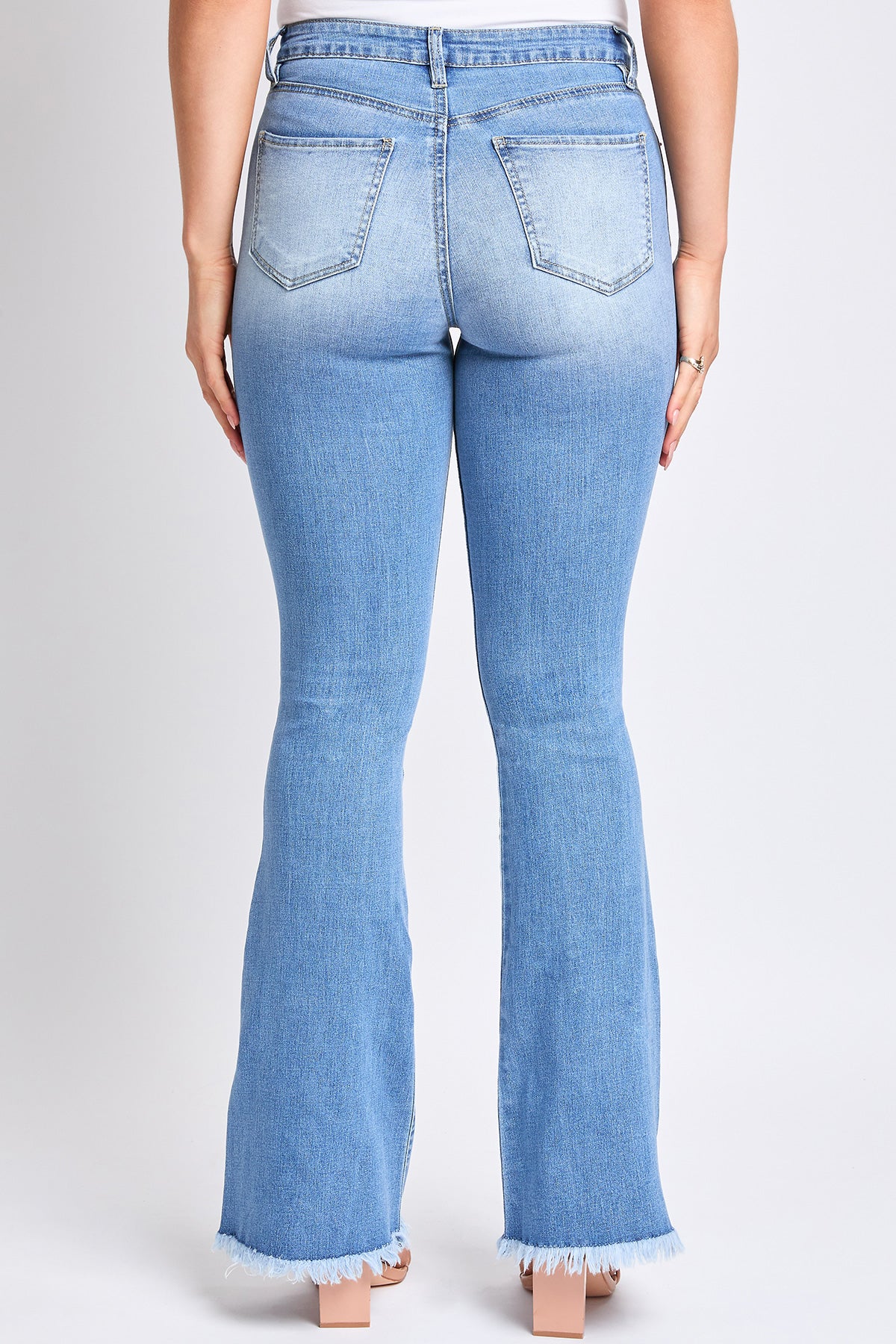 High-Rise Flare Jean With Frayed Hem - Long Inseam 10 Pack