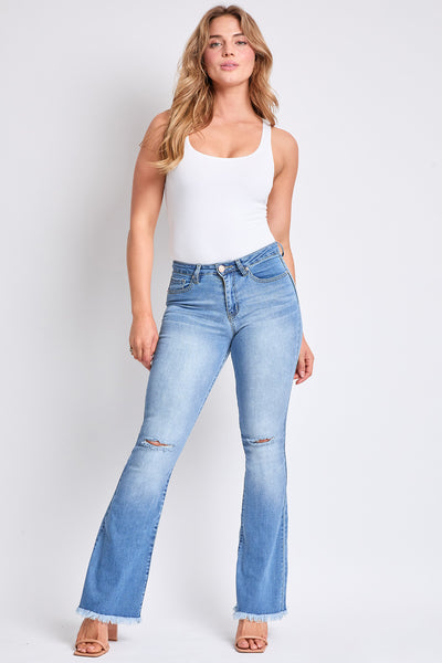 High-Rise Flare Jean With Frayed Hem - Long Inseam 10 Pack