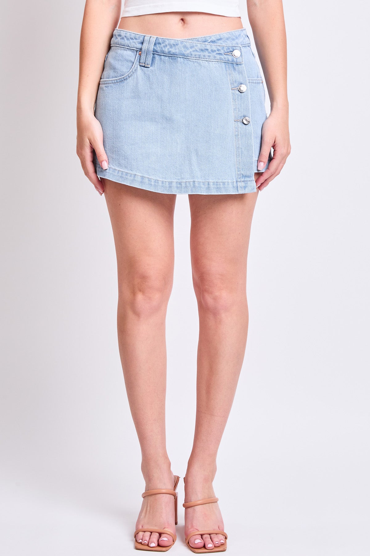 Mid Rise Denim Wrap Skort, Pack of 12