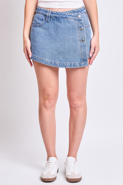 Mid Rise Denim Wrap Skort, Pack of 12