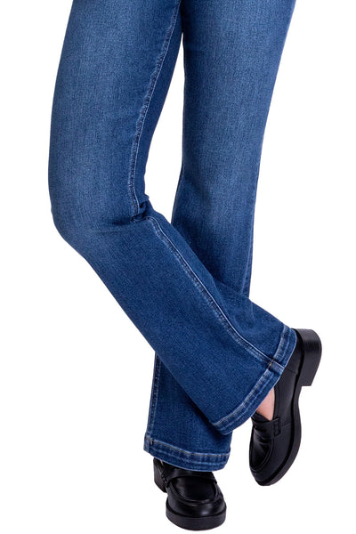 Mia High Rise Exposed Button Bootcut Jeans