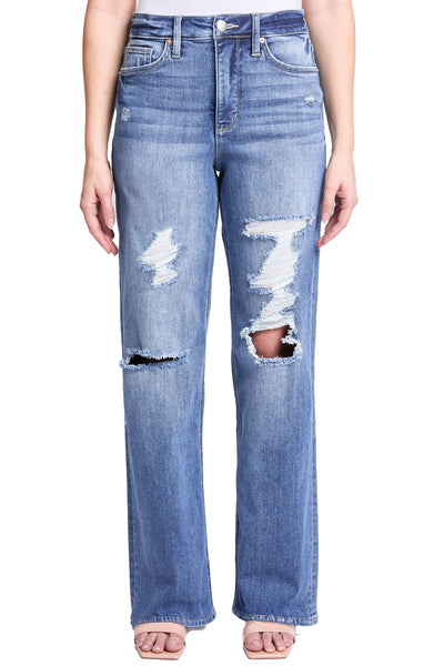 Hailey High Rise Distressed Wide Leg Jeans (PRE-ORDER SHIP 3/14/25)