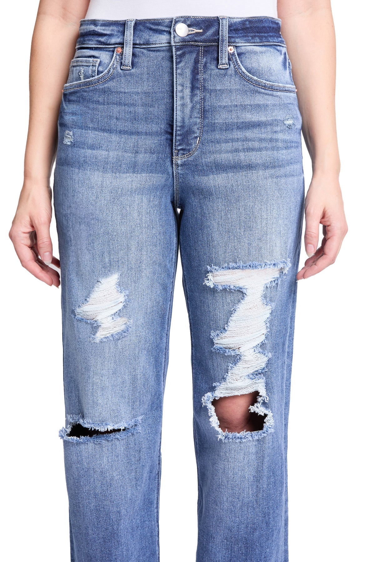 Hailey High Rise Distressed Wide Leg Jeans (PRE-ORDER SHIP 3/14/25)