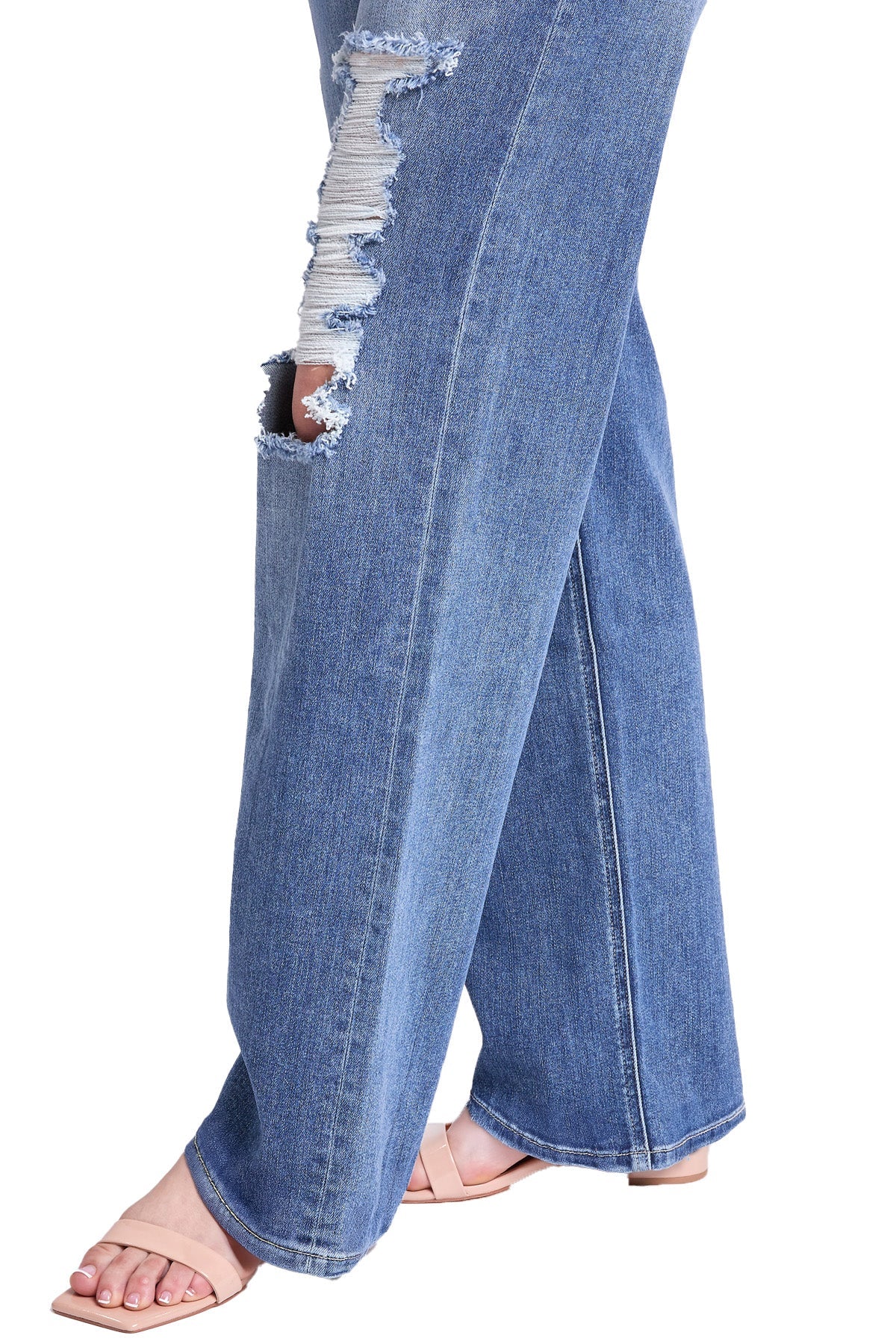 Hailey High Rise Distressed Wide Leg Jeans (PRE-ORDER SHIP 3/14/25)