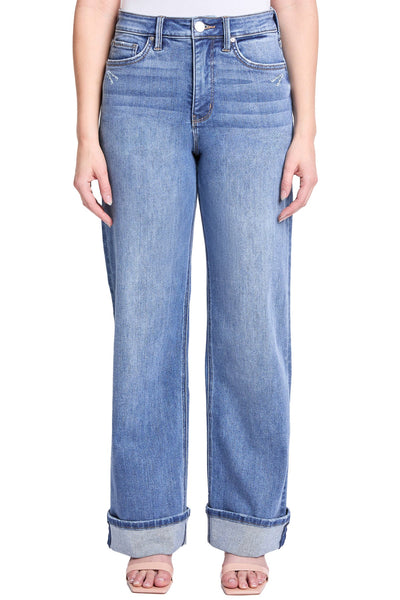 Hailey High Rise Cuff Wide Leg Jeans