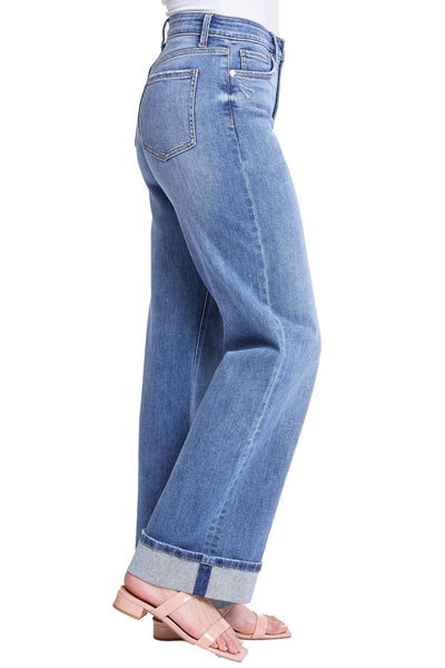 Hailey High Rise Cuff Wide Leg Jeans