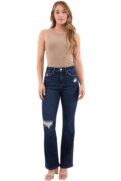 Mia High Rise Bootcut Distressed Jeans