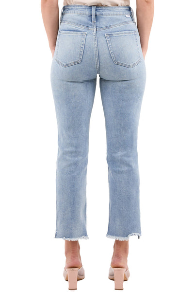 Dylan High Rise Slim Straight Crop Fray Jeans