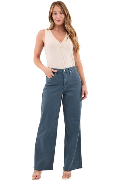 Chloe High Rise Frayed Wide Leg Pants