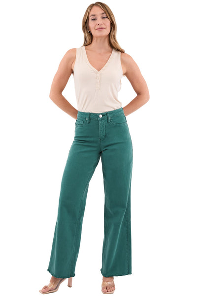 Chloe High Rise Frayed Wide Leg Pants