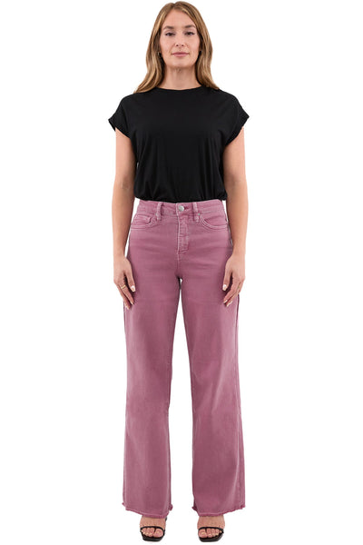 Chloe High Rise Frayed Wide Leg Pants