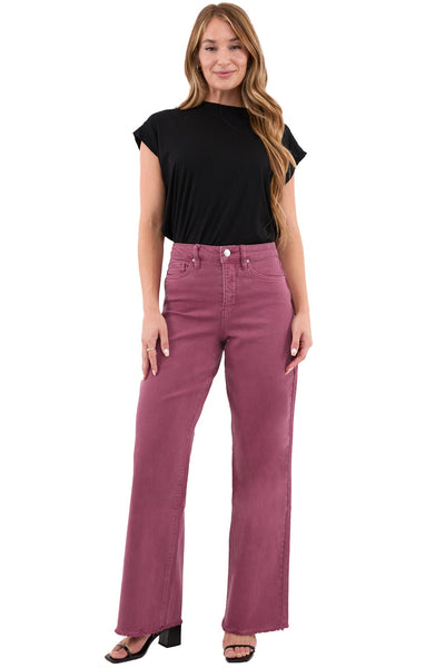 Chloe High Rise Frayed Wide Leg Pants