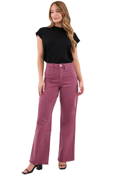 Chloe High Rise Frayed Wide Leg Pants