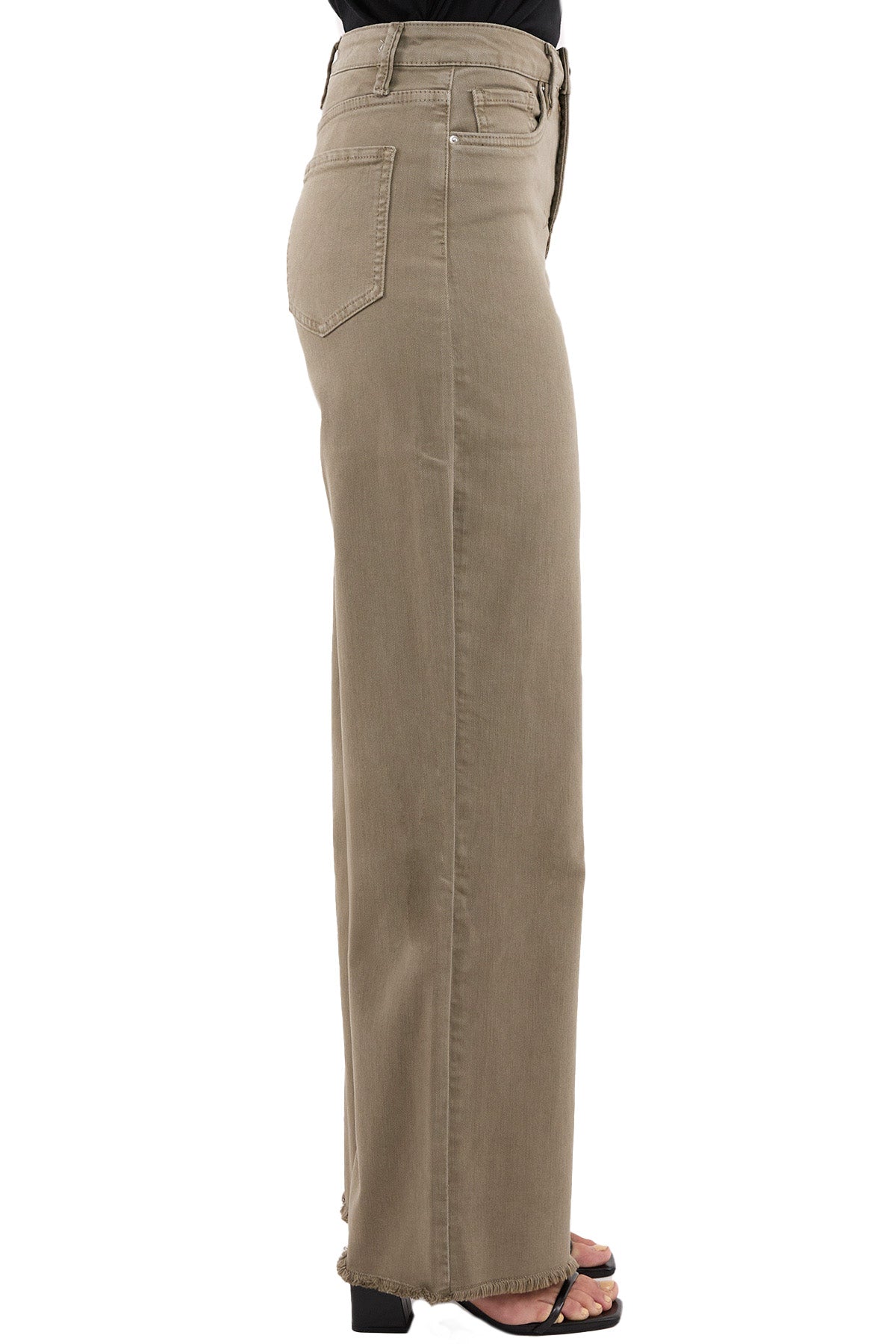 Chloe High Rise Frayed Wide Leg Pants