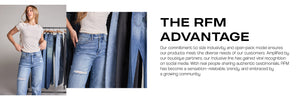 The RFM advantage banner for the about us page featuring sofia as the model