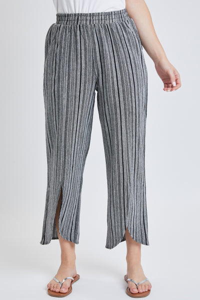 Missy Linen Tulip Slit Hem Wide Leg Cropped Pant , Pack Of 6