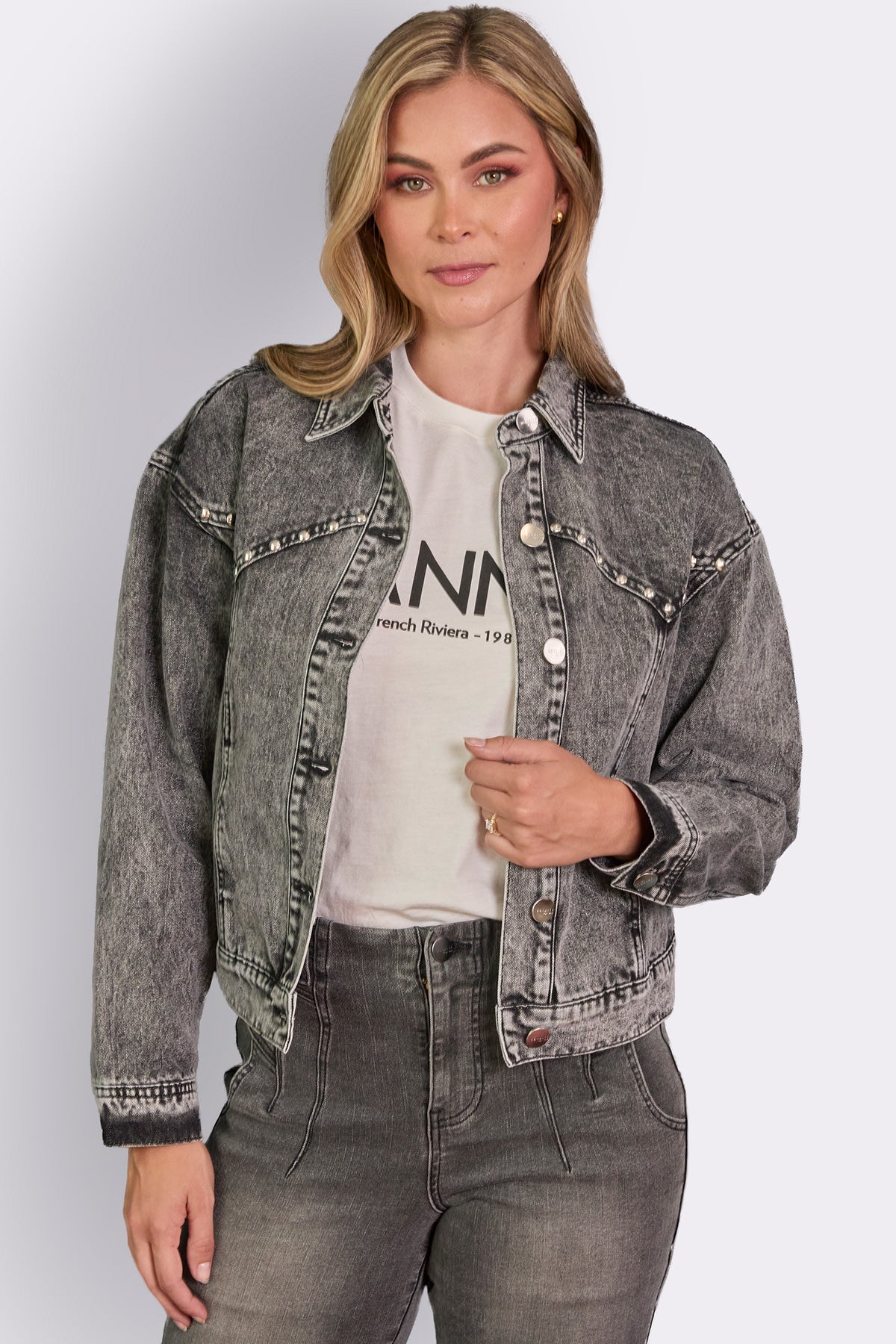 Missy Western Stud Denim Jacket, Pack of 6