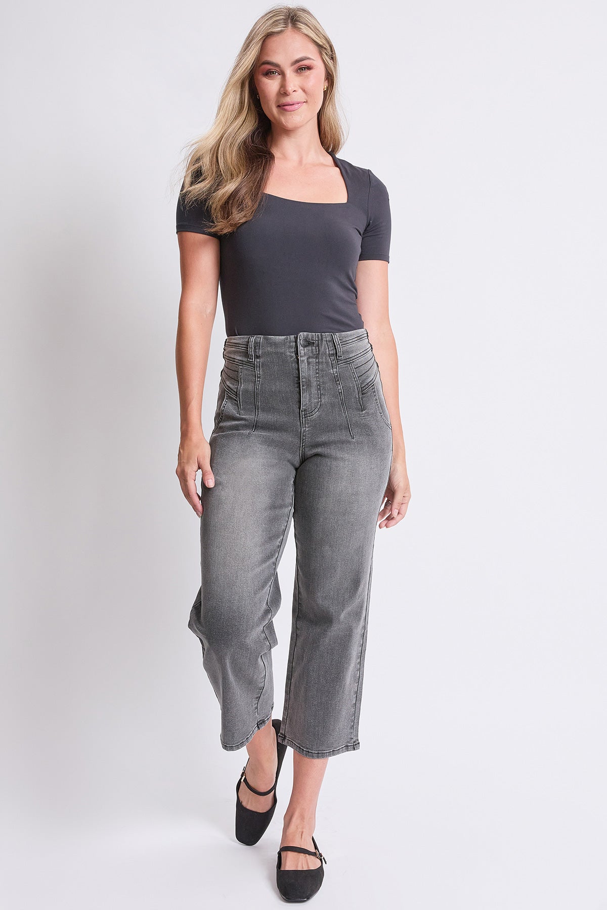 High Rise Crop Detailed Wide Leg Jeans, Pack of 12