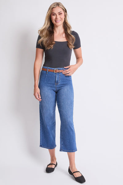 Missy High Rise Crop Belted Wide Leg Jeans, Pack of 12