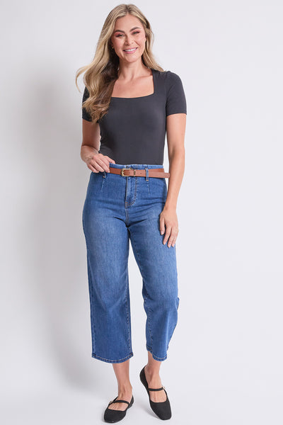 Missy High Rise Crop Belted Wide Leg Jeans, Pack of 12