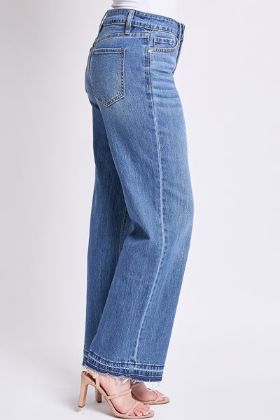 High Rise Wide Leg Jeans with Raw Hem, Pack of 8