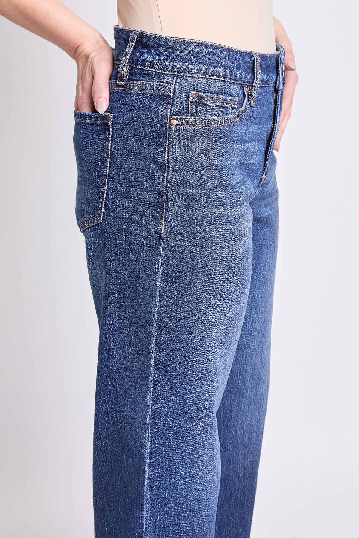 High Rise Wide Leg Jeans with Raw Hem, Pack of 8