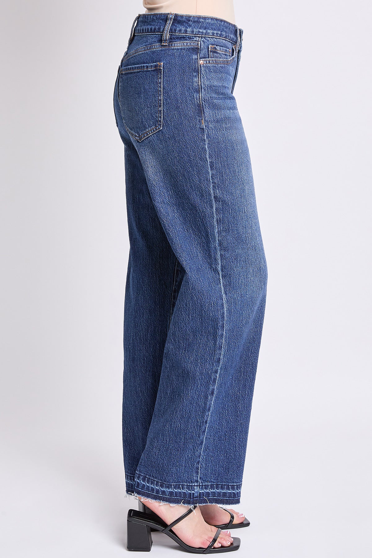 High Rise Wide Leg Jeans with Raw Hem, Pack of 8