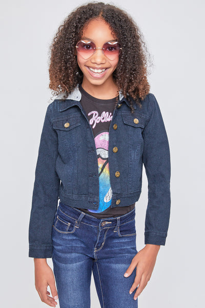 Girls Basic Denim Jacket W/ Removable Hoodie, Pack Of 6