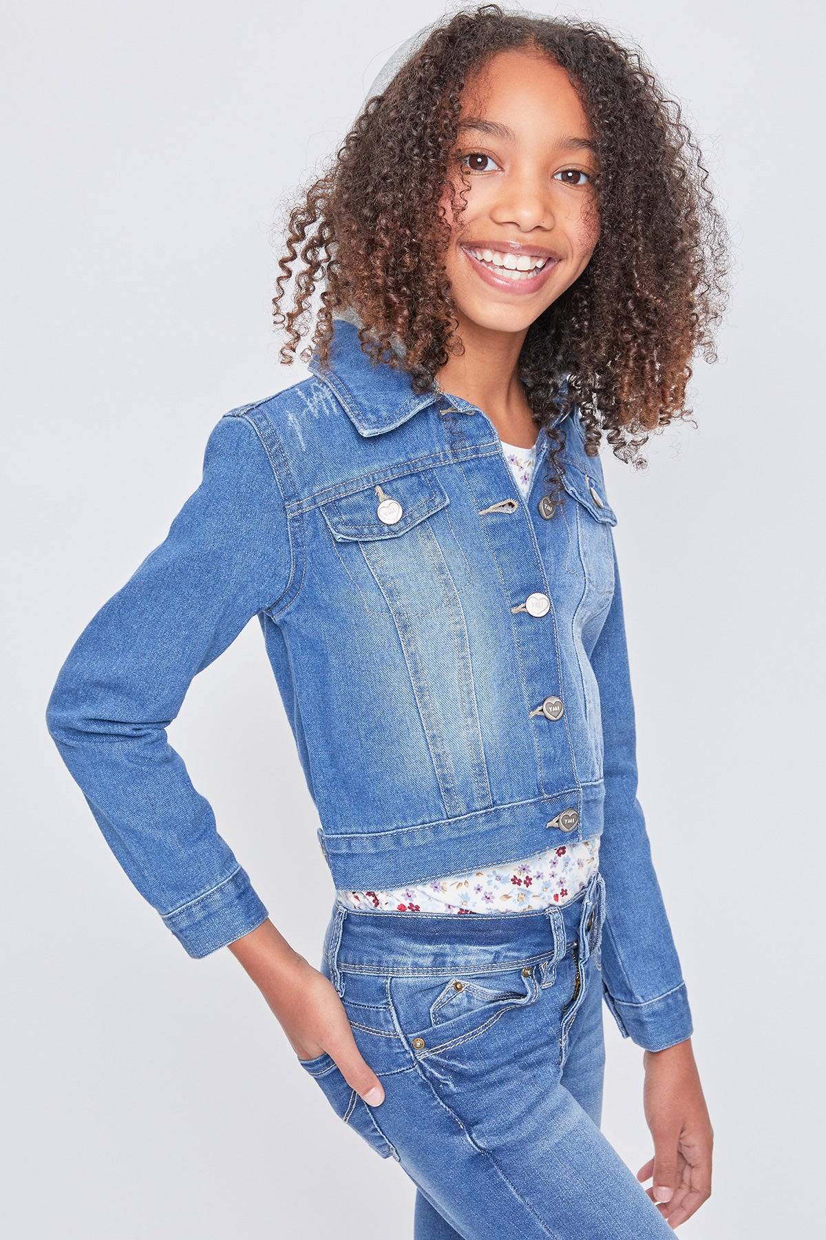 Girls Basic Denim Jacket W/ Removable Hoodie, Pack Of 6