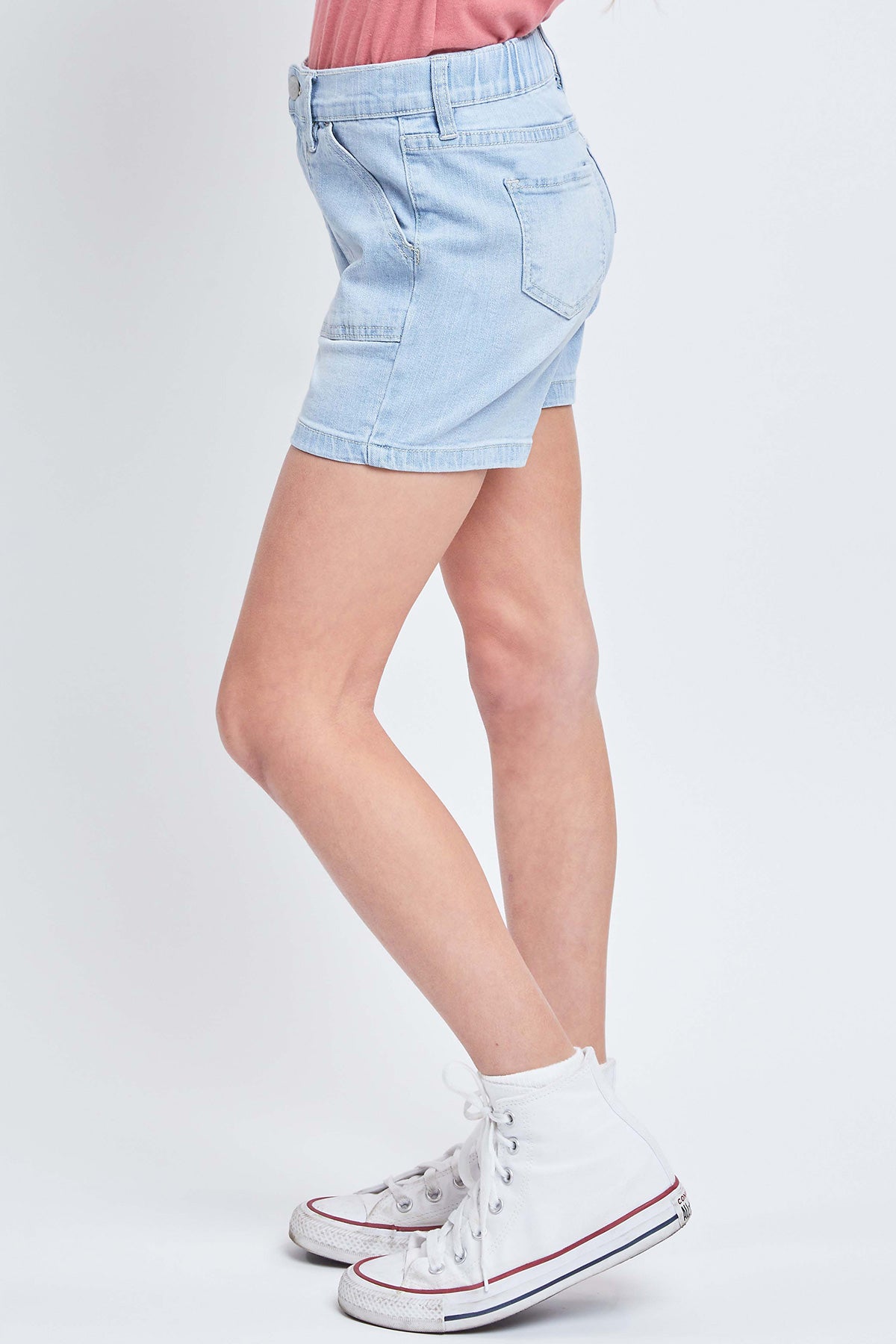 Girls High Rise Denim Shorts With Porkchop Pockets. Pack of 12