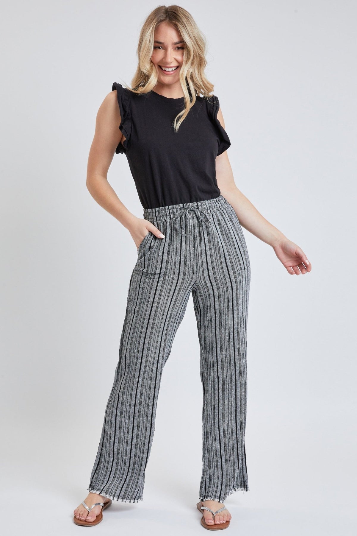 Missy High-Rise Linen Blend Wide Leg Pants , Pack Of 6 from Royalty for Me  – YMI JEANS WHOLESALE